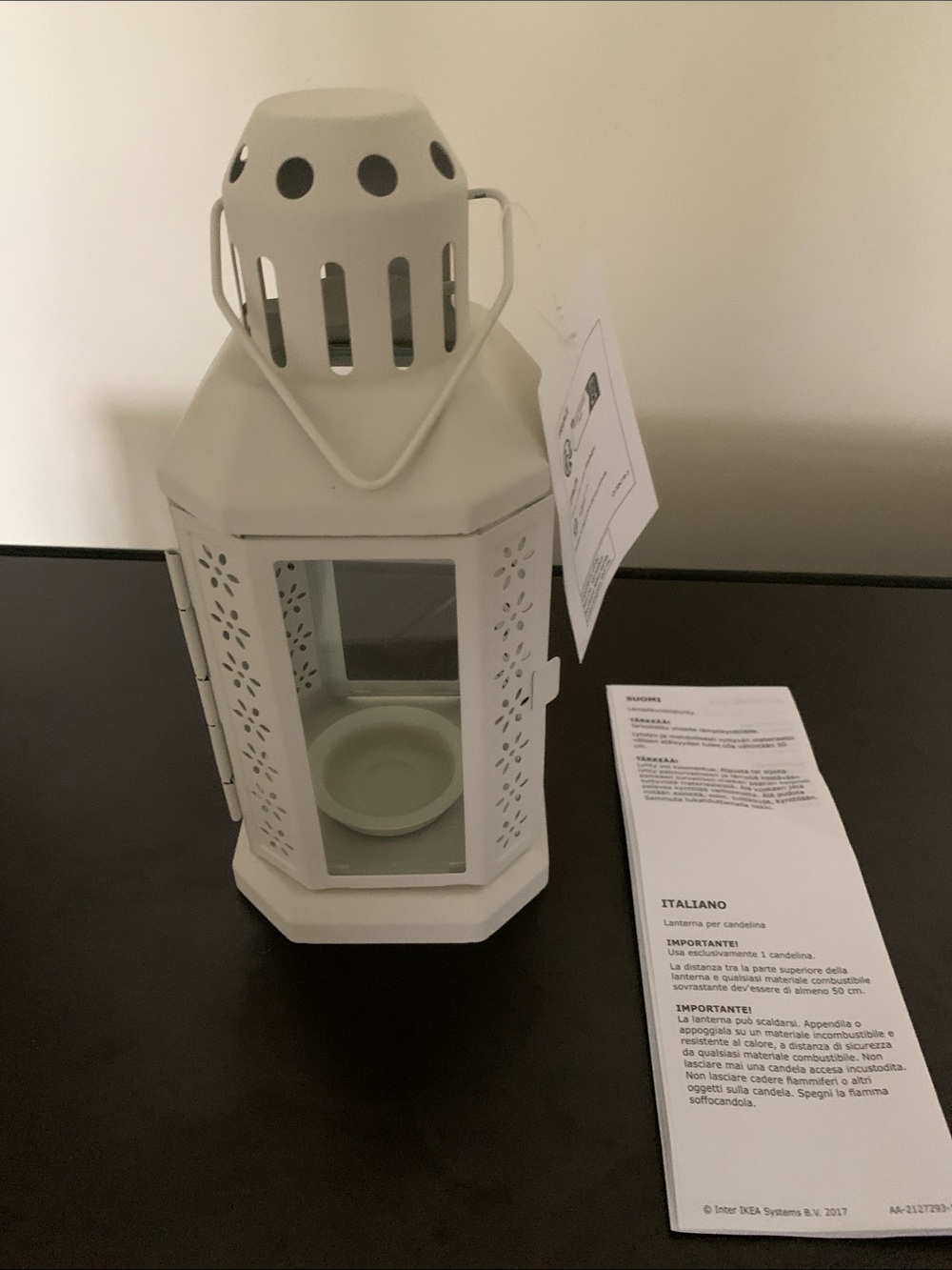 IKEA Cream Decorative Lantern with Handle New